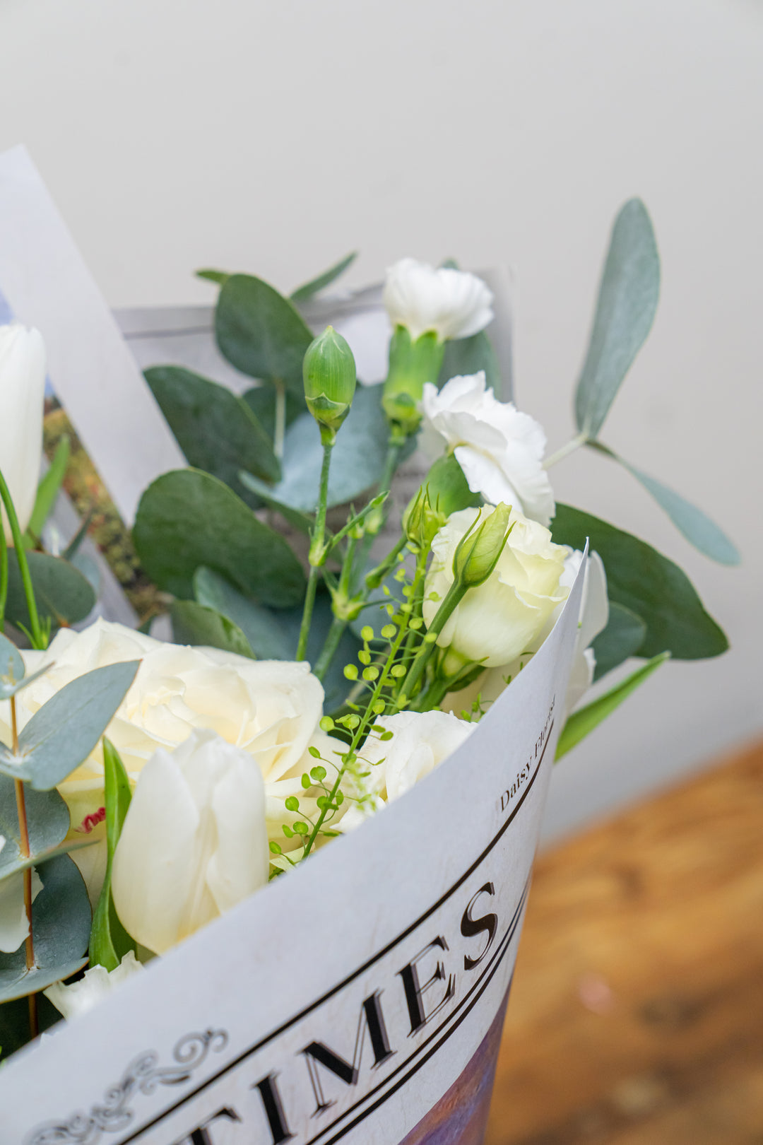 Ivory Elegance Ensemble: Sophisticated White Mixed Fresh Flower Bouquet