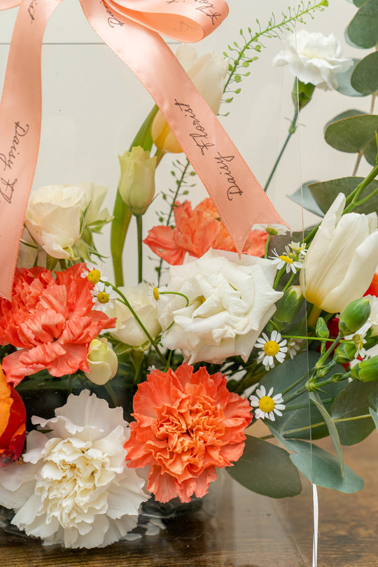 Sunrise Serenity Box: Orange and White Mixed Fresh Flower Box for Easter | Daisy Florist