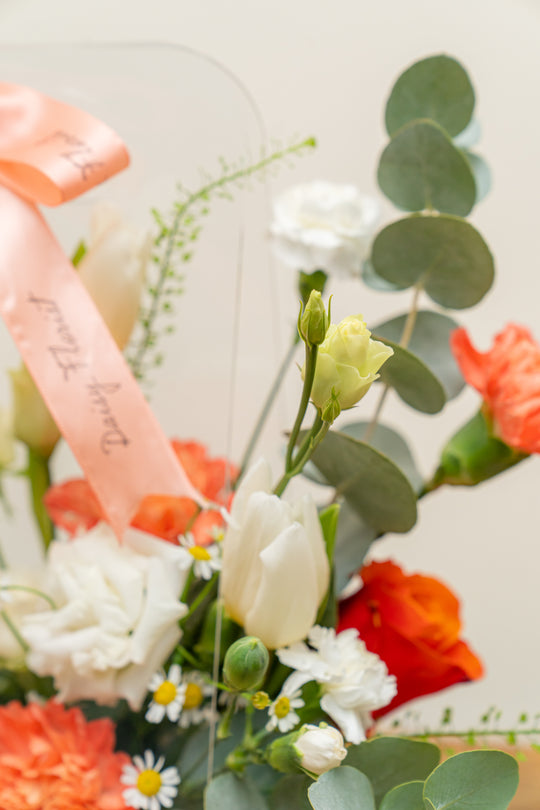 Sunrise Serenity Box: Orange and White Mixed Fresh Flower Box for Easter | Daisy Florist