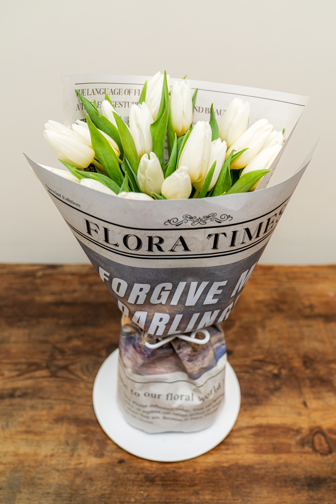 Moonlight Tulip Serenade: Elegant White Tulips Fresh Flower Bouquet