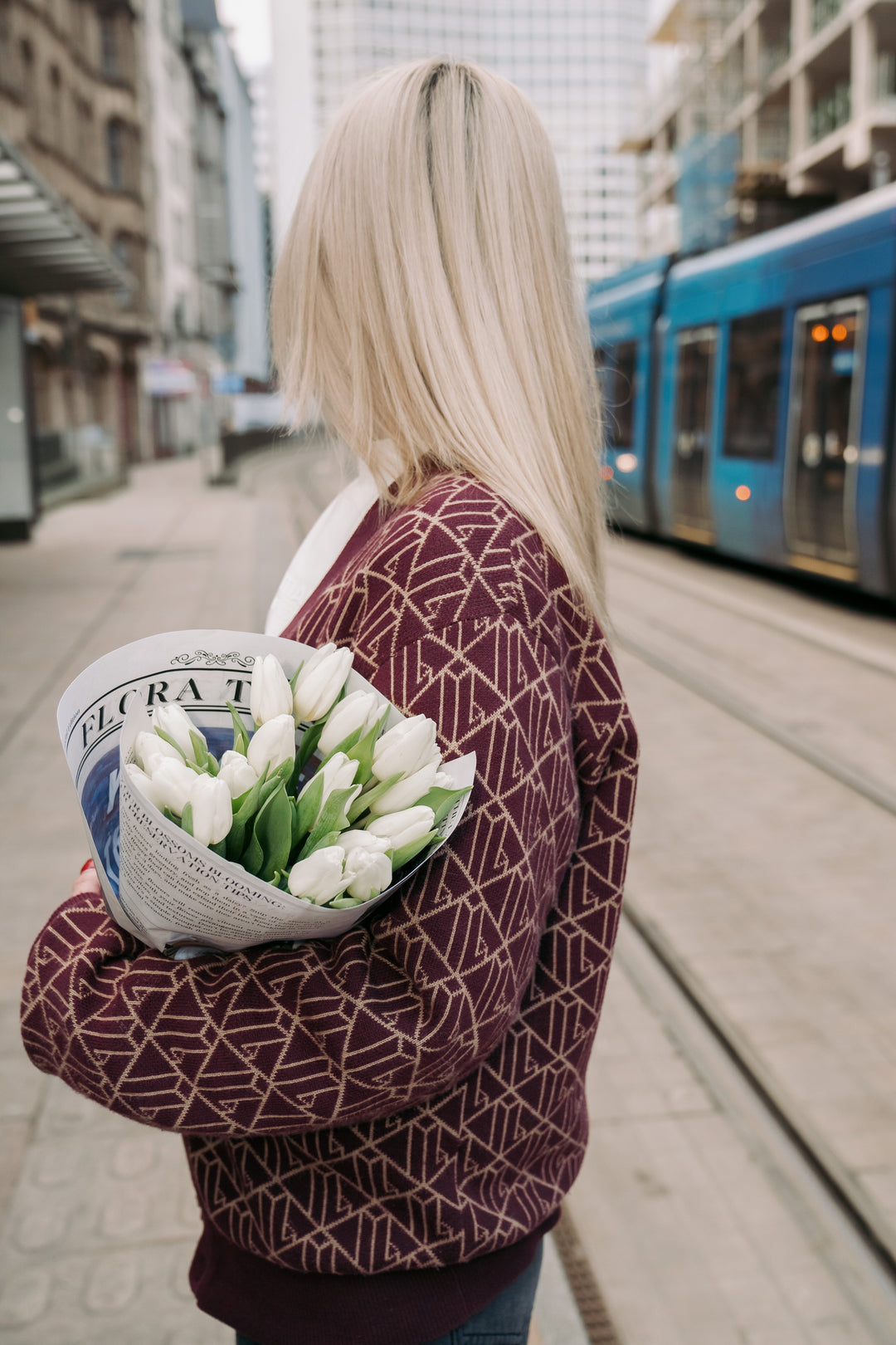 Moonlight Tulip Serenade: Elegant White Tulips Fresh Flower Bouquet