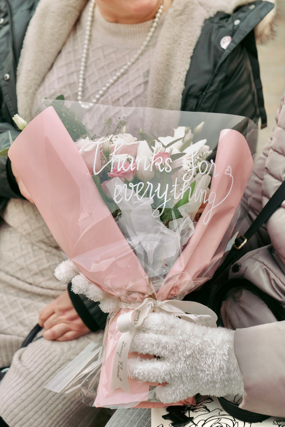 Cherished Blush Bouquet: Romantic Pink and White Flowers Mix