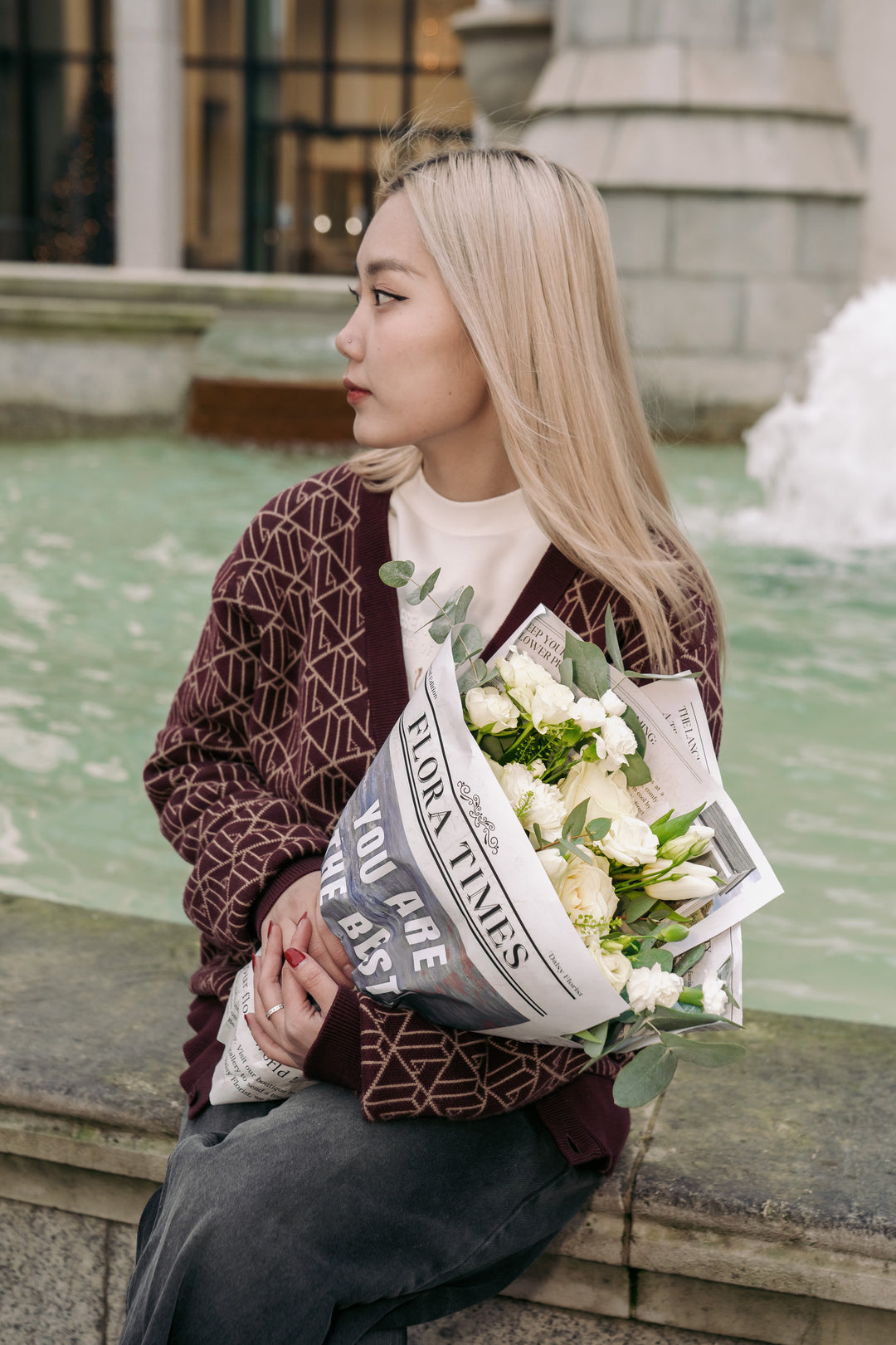 Ivory Elegance Ensemble: Sophisticated White Mixed Fresh Flower Bouquet