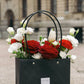 Red Roses and White Fresh Flower Mixed Arrangement in handbag | Daisy Florist