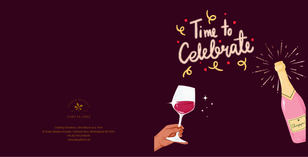 Congratulations / Happy Graduation / Birthday : "Time to Celebrate" Greeting Card