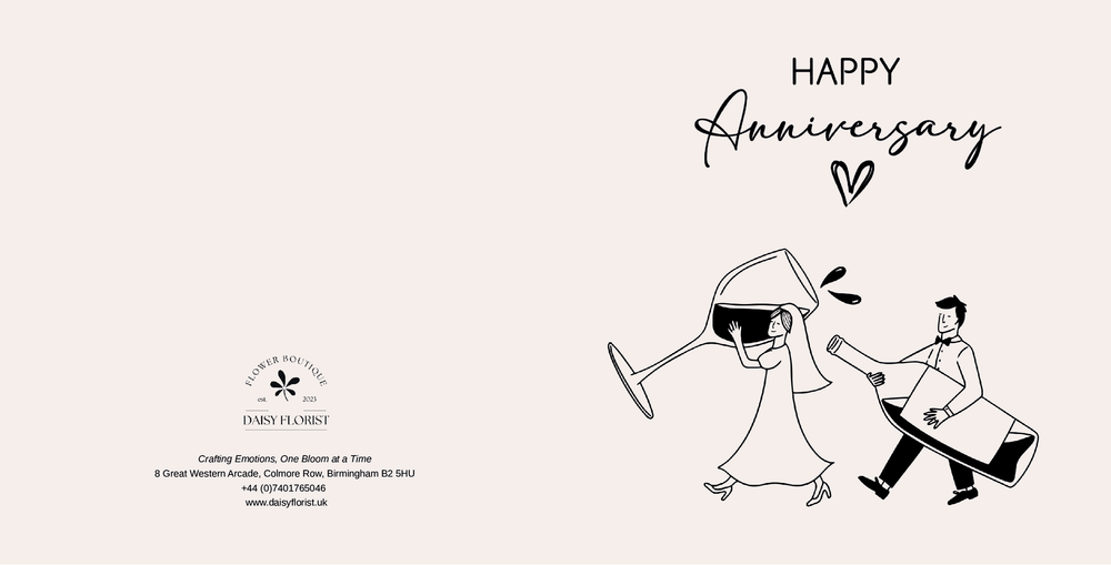 Anniversary / Wedding Anniversary / Congratulations / Love / Romantic / Celebration “Champagne” Greeting Card