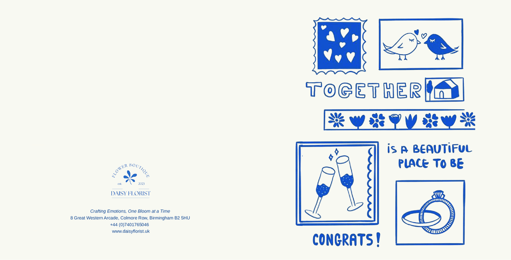 Engagement / Wedding / Anniversary / Congratulations / Love / Romantic “Together Is a Beautiful Place to Be” Greeting Card