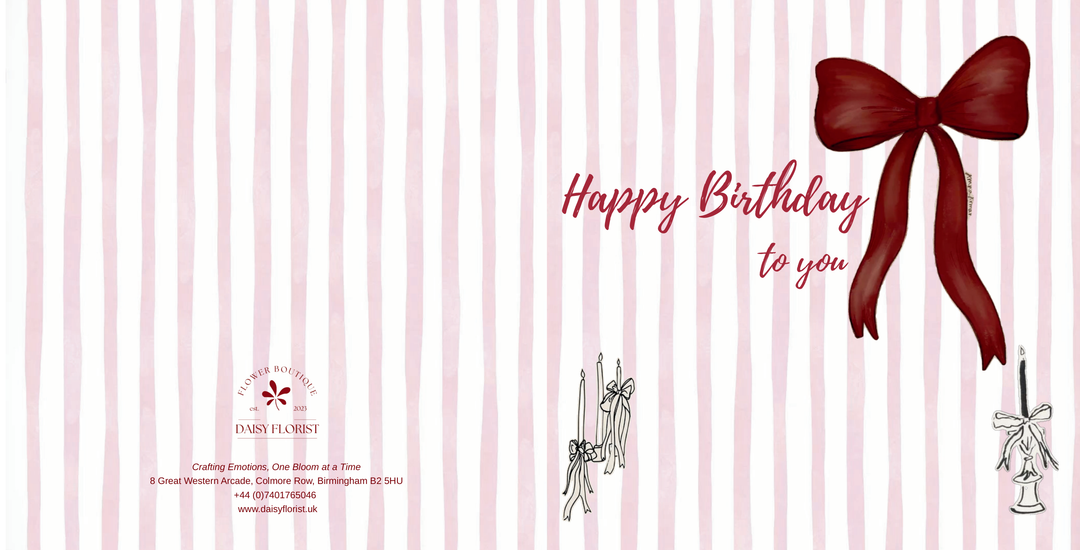 Birthday Wishes & Bows " Happy Birthday to you" Greeting Card