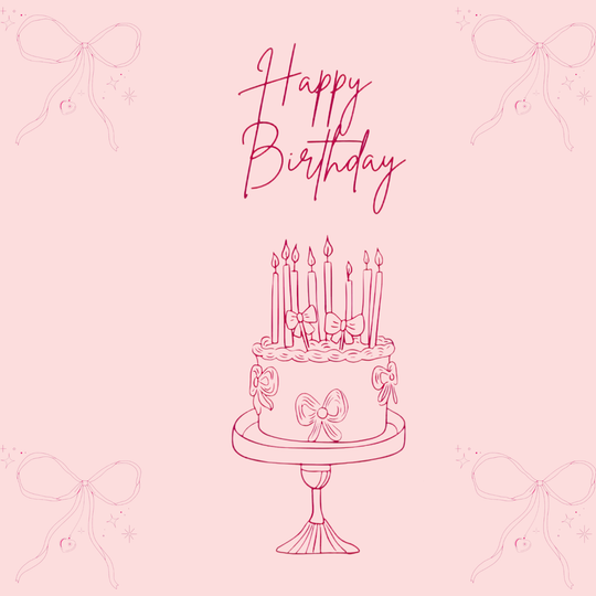 Elegant Pink 'Happy Birthday' Cake Card