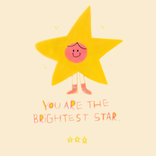 Love / Romantic / Anniversary / Valentine’s Day / Friendship / Encouragement / Thinking of You “You Are the Brightest Star” Greeting Card